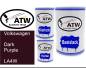 Preview: Volkswagen, Dark Purple, LA4W: 500ml Lackdose + 500ml Klarlack + 250ml Härter - Set, von ATW Autoteile West.